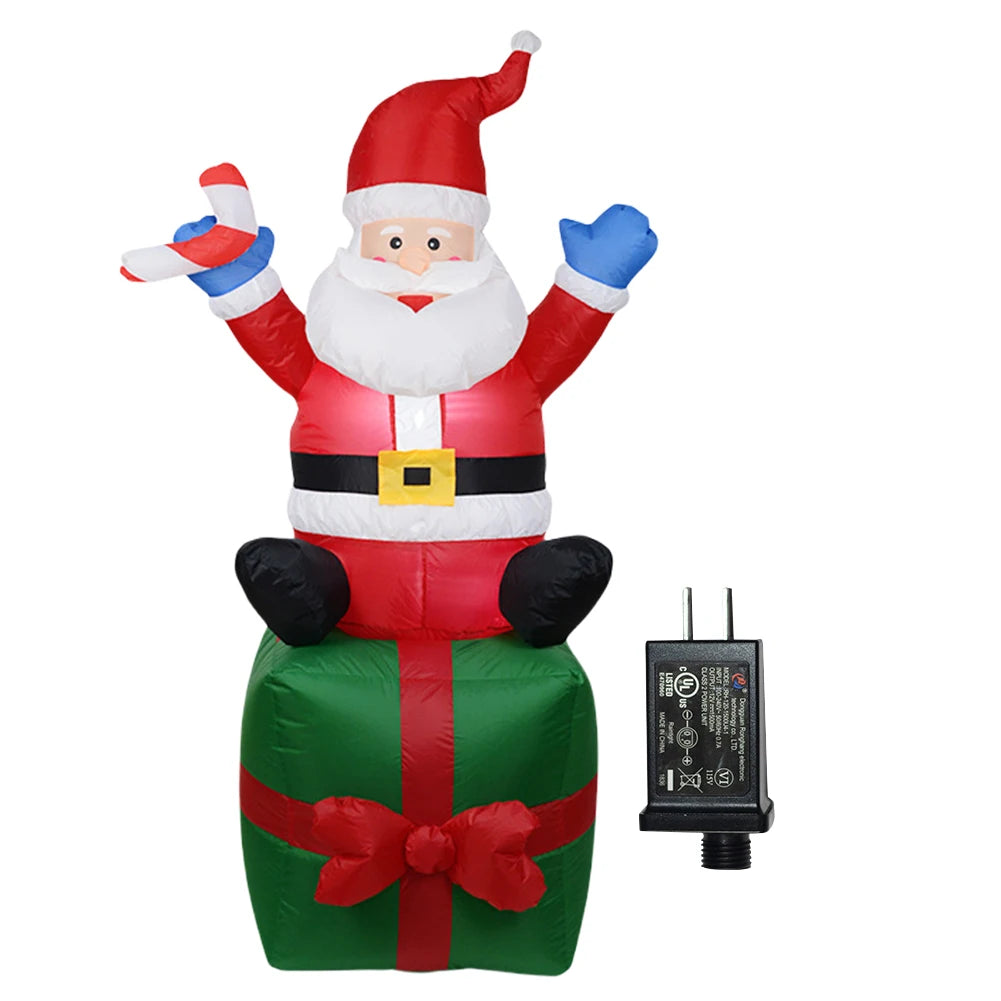 LED Inflatable Cute Air Blown Up  Festival Theme Christmas Dolls Decor Decorative Cartoon  for Xmas Garden Party Decor