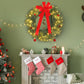 Homcom 36\\\" Christmas Wreath with 100 Led Lights, Pre-Lit Christmas Wreath