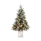 3 ft Tabletop Christmas Tree, Pre-lit Xmas Tree with Cloth Bag Base, Mini Xmas Tree with LED, Artificial Xmas Tree Home Decor
