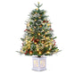3 ft Tabletop Christmas Tree, Pre-lit Xmas Tree with Cloth Bag Base, Mini Xmas Tree with LED, Artificial Xmas Tree Home Decor