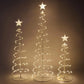 JOYFY 3 Pack Spiral Christmas Tree Light 218 LED Lighted Tree with Star Topper & Stakes for Christmas Decorations Xmas Eve Night