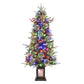 3 ft Tabletop Christmas Tree, Pre-lit Xmas Tree with Cloth Bag Base, Mini Xmas Tree with LED, Artificial Xmas Tree Home Decor