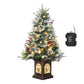 3 ft Tabletop Christmas Tree, Pre-lit Xmas Tree with Cloth Bag Base, Mini Xmas Tree with LED, Artificial Xmas Tree Home Decor