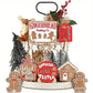 12-Piece Wooden Christmas Tiered Tray Set: Featuring Colorful Snowmen, Gingerbread, and Santa Signs for Festive Cheer