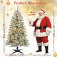 190cm Pre-Lit Artificial Christmas Tree 2025 Christmas Decorations 200 Warm-White LED Light White Green 460 Dense Branch Tips